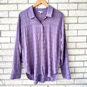 Mystree Lavender Textured Button-Down Shirt